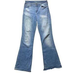 Old Navy Womens Jeans Size 6 High Rise‎ Flare Leg Light Wash Distressed Denim
